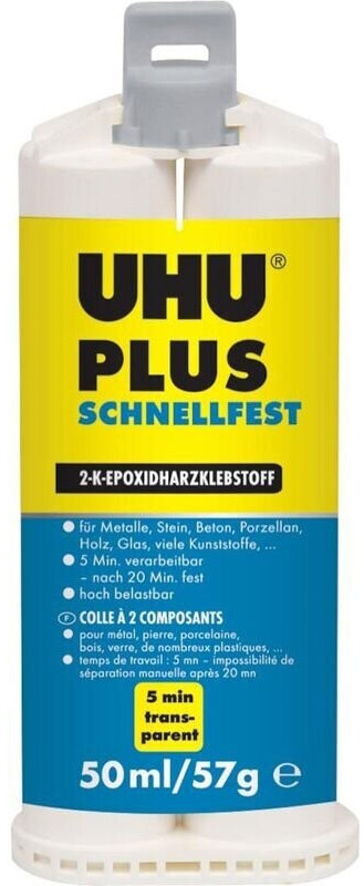UHU Colle à 2 composants Plus rapide 50 ml (45740)