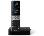 Téléphone fixe sans fil avec répondeur Philips D4752B/34 Duo Noir - Téléphone  sans fil