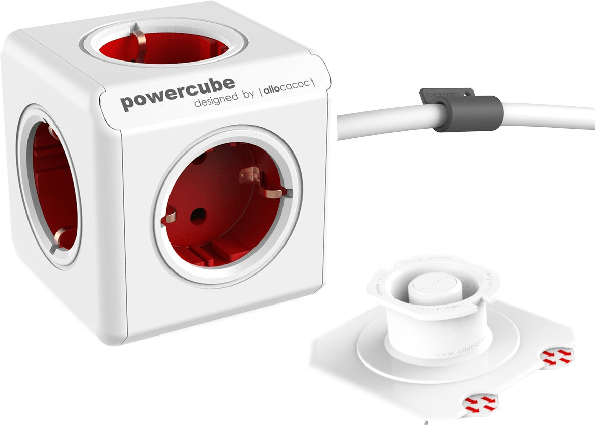 Allocacoc Powercube Extended Type F 1,5m red (18189)