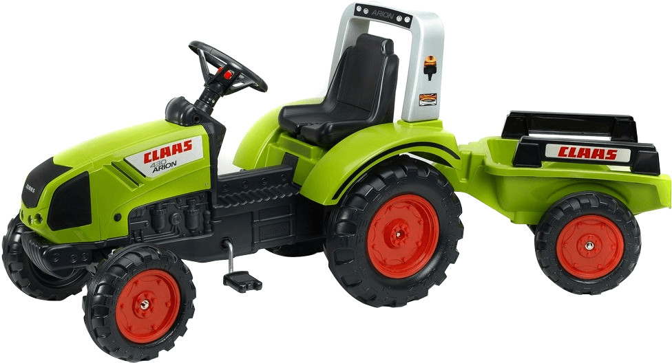 Falk Tractopelle Claas Arion 430 avec remorque