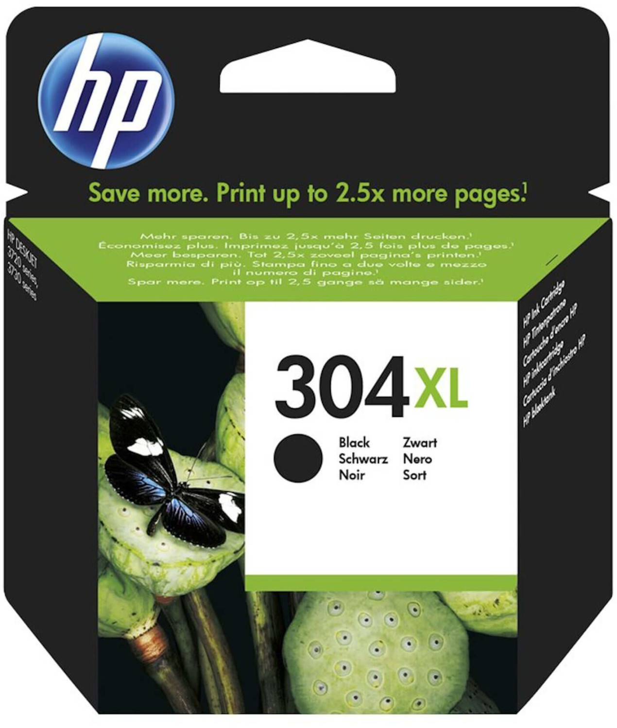 HP 304XL Cartouche d'encre noire authentique (N9K08AE) pour HP DeskJet 2620 /2630/3720/3730
