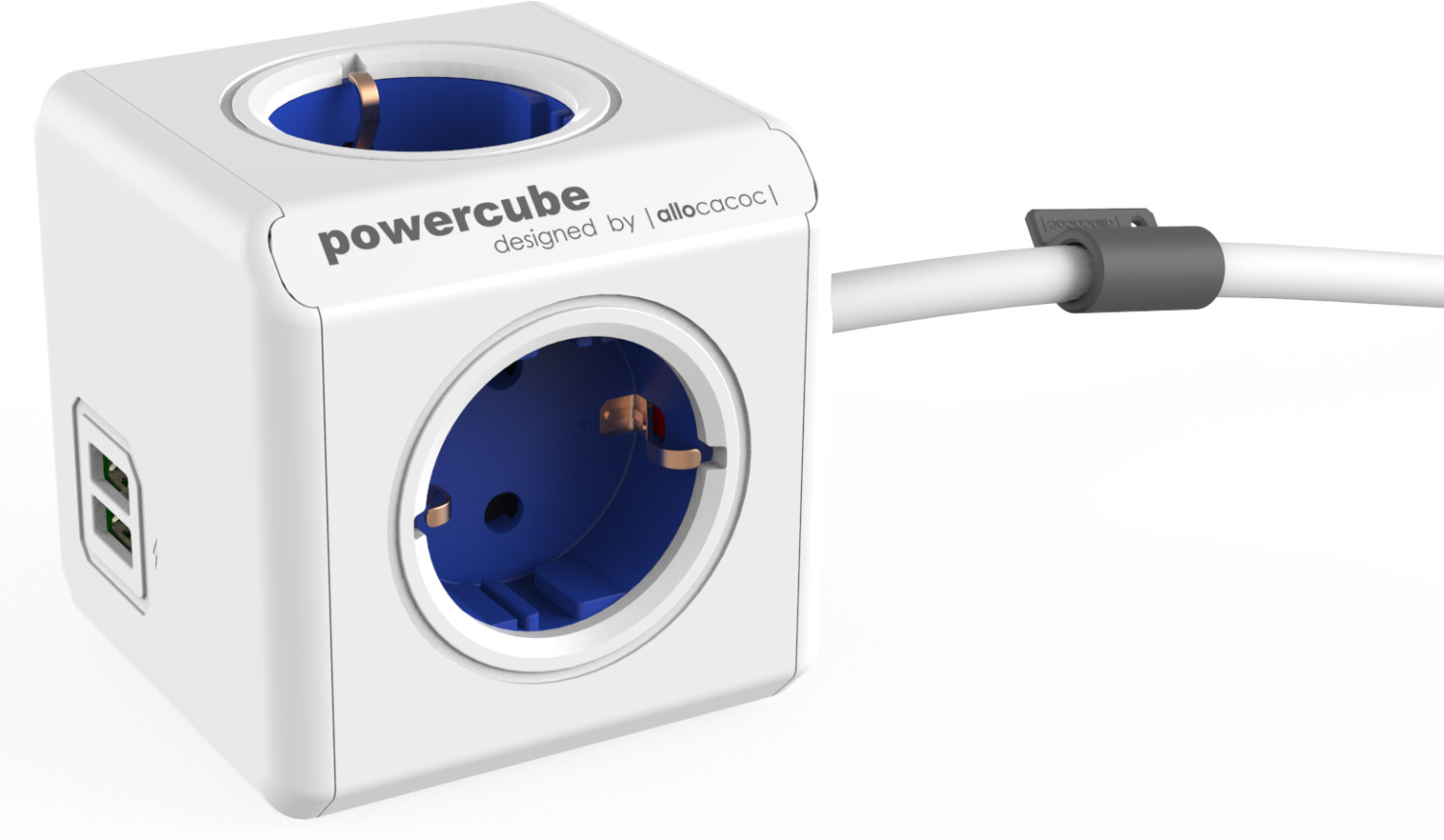 Allocacoc Powercube avec prise blanc/bleu