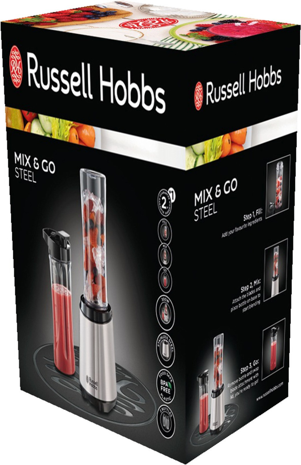 Russell Hobbs 23470 56 Mix & Go Steel Blender Smoothie Maker (300