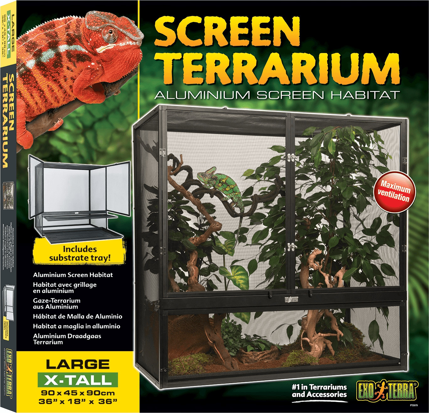 Exo Terra Screen Terrarium Grand/Très haut 90 x 45 x 90 cm (PT2679)