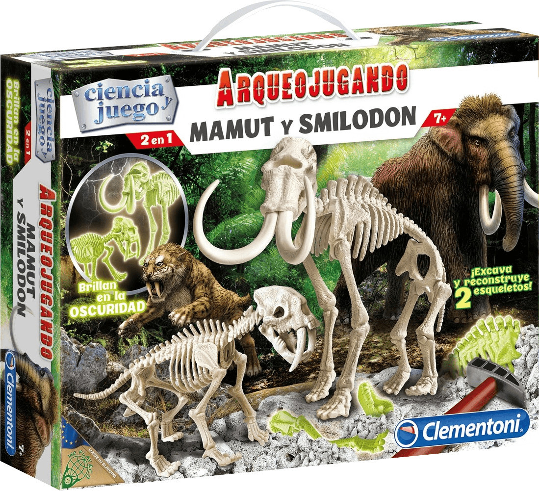 Clementoni Archeofun Smilodon & Mammoth- Glow in the Dark (55053)
