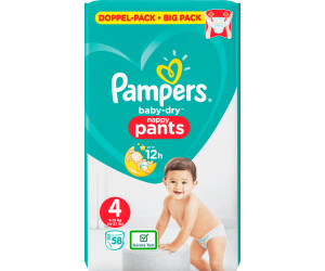 - Mega+ Pack x94 culottes Couches-culottes Taille 4 Baby Dry Pants 8-14 kg Pampers 