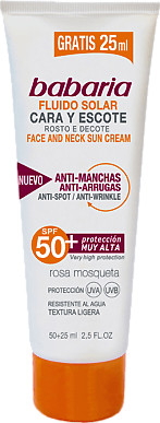 Babaria Anti-dark Spot and Anti-wrinkle Sun Cream SPF 50+ (75 ml)