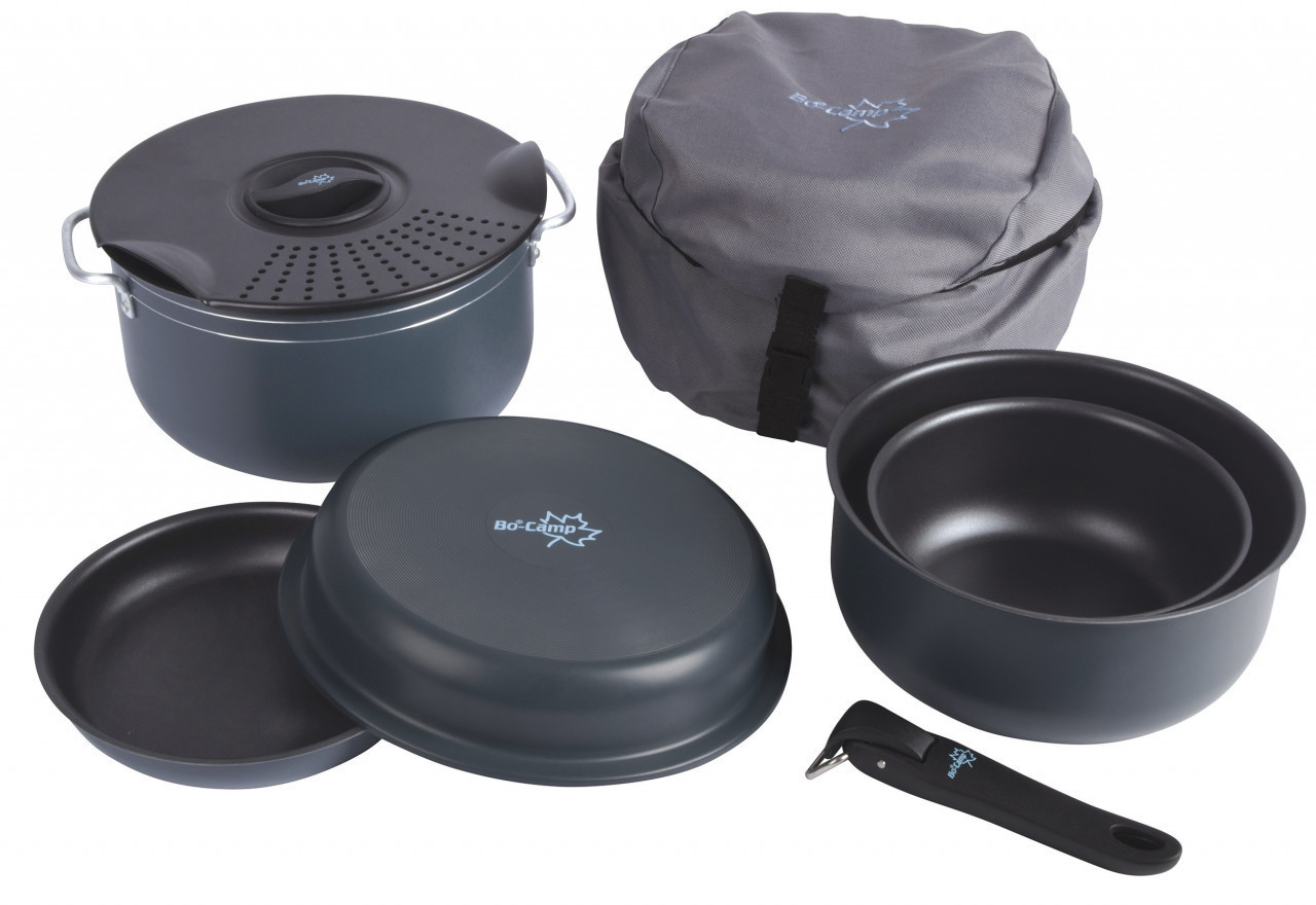 Bo-Camp Jeu de Casseroles camping Aluminium 7 Pièces