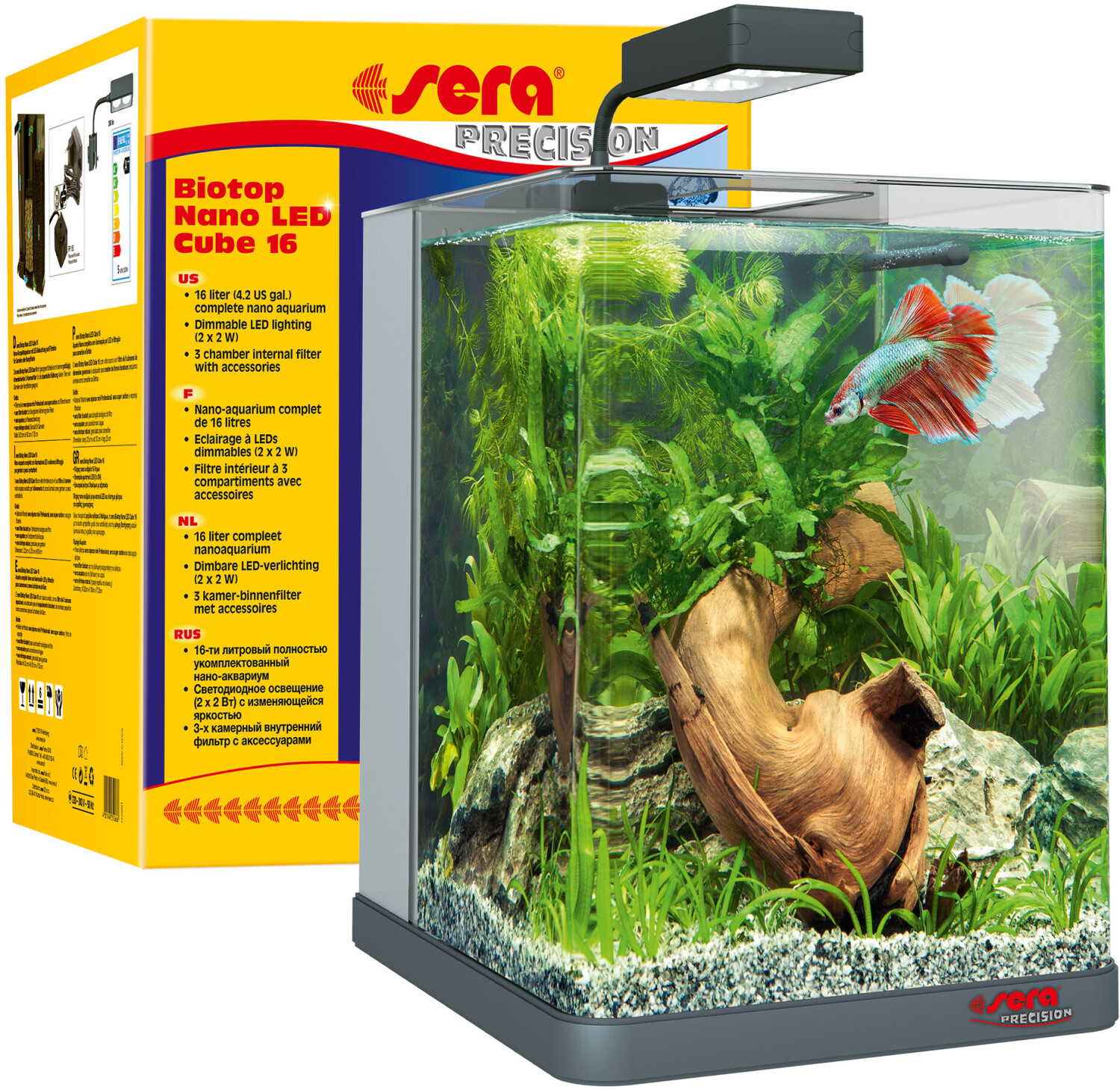 sera Biotop Aquarium Nano en cube avec LED