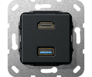 Gira HDMI-/USB-Steckdose 1-fach schwarz (567910) ab 86,70 €