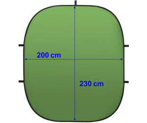 Walimex Pro Sfondo Pieghevole Verde/Blu 200x230cm – Per Chroma Key, Anello A Molla, Borsa Da Trasporto Inclusa