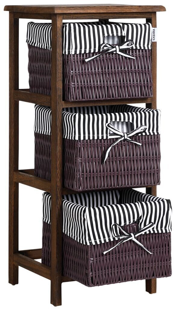 Deuba Korbregal Paulownia-Holz 3 Körbe Stoffeinleger braun ab 46,95