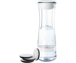 Botella con filtro  Brita Fill & Serve, Con 2 vasos cristal, 1.3 L, Blanco