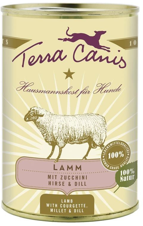 Terra Canis Menu agneau, courgette, millet, aneth