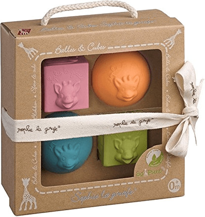 Vulli Set de 2 balles et 2 cubes So'Pure Sophie la girafe