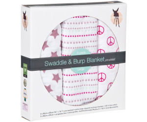 Lassig Swaddle & Burp Blanket L - Sweet Dreams girls
