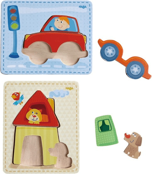 Haba Puzzle en bois Maison & Voiture