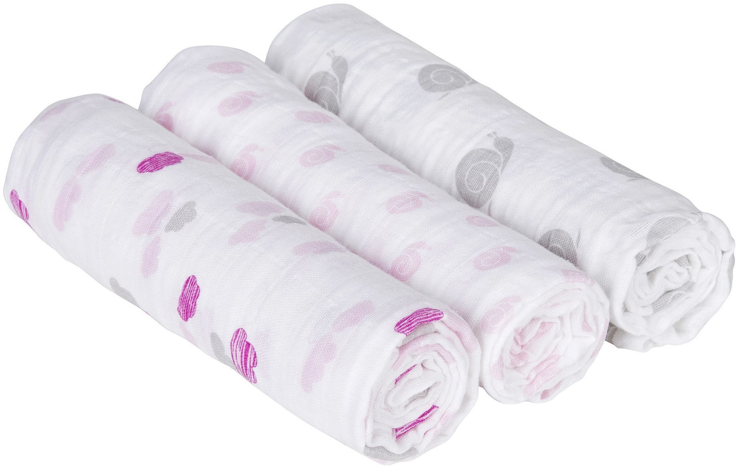 Lässig Swaddle & Burp Blanket L - Elephant & Clouds girls