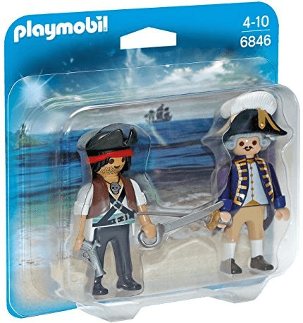 PLAYMOBIL DuoPacks 70273 – Capitaine Pirate Et Soldat Rotrock, Jeu D'aventure Et Trésor, Dès 4 Ans