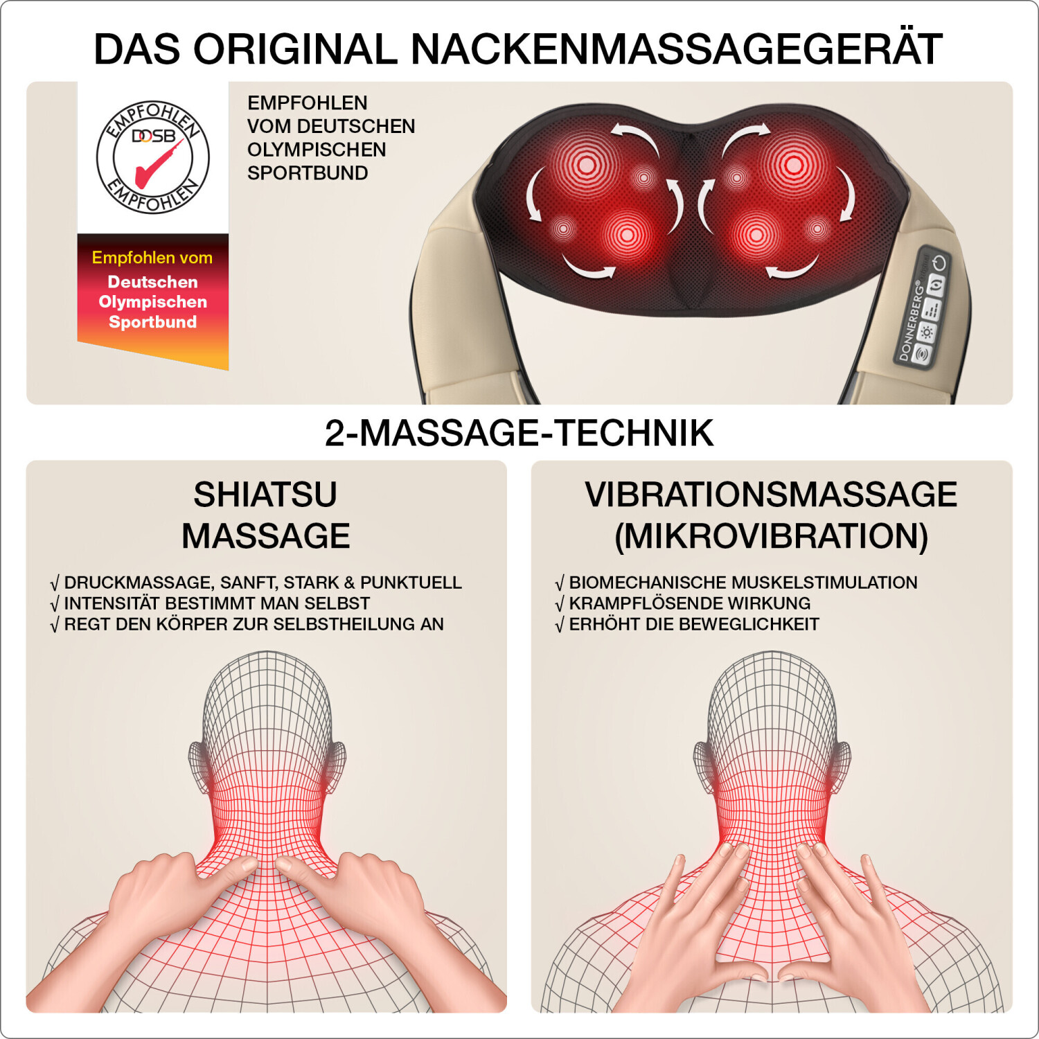 Donnerberg Nackenmassagegerät Premium NM-089 beige ab € 189,00 |  Preisvergleich bei