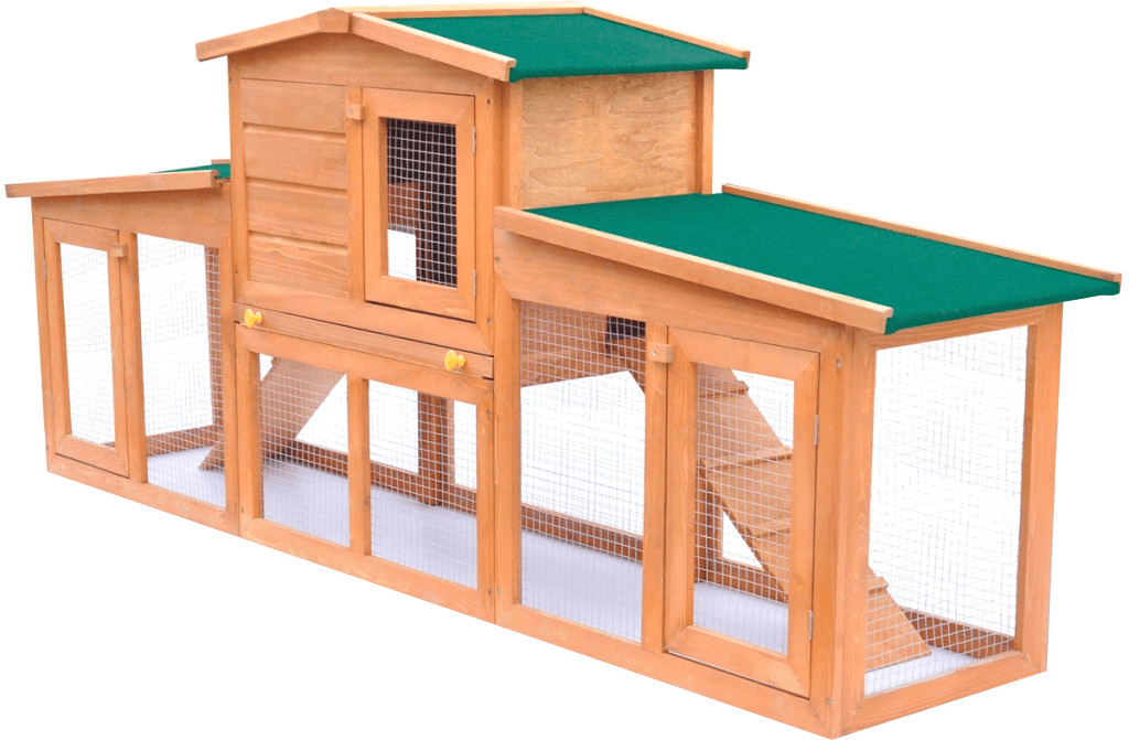 VidaXL Grande cage clapier avec toit en bois pour lapins