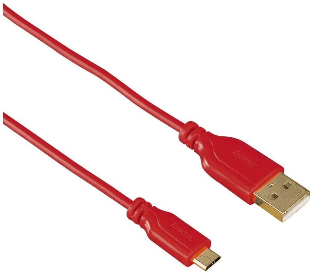 Hama Câble micro USB Flexi-Slim 0,75 m rouge