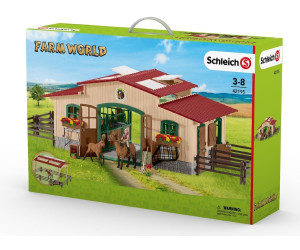 Schleich Zubehör-Set Bauernhof Pferdestall zum spielen und sammeln für Kinder 