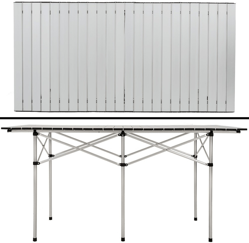 TecTake Table de camping pliable en alu XXL (140 x 70 x 70 cm)