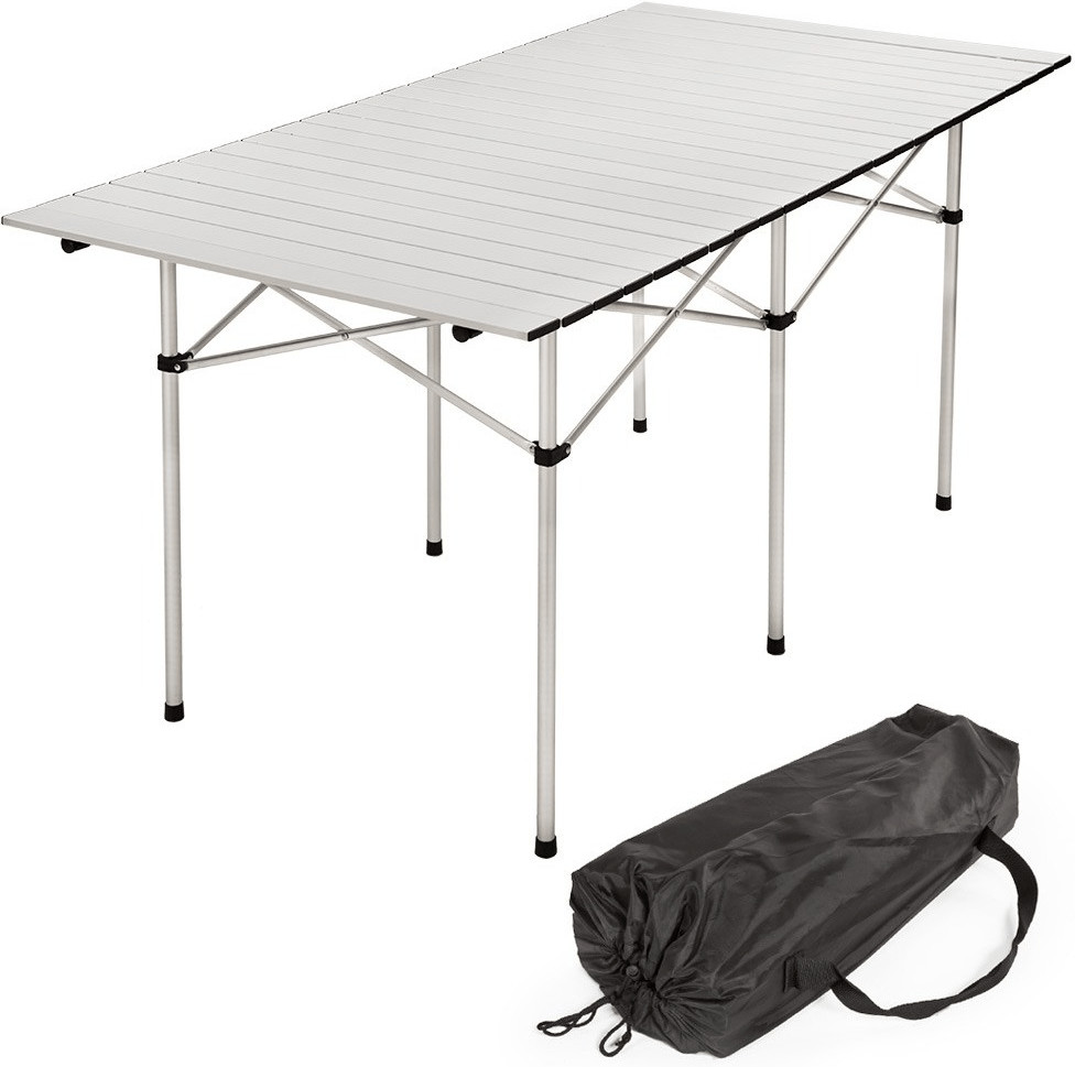 TecTake Table de camping pliable en alu XXL (140 x 70 x 70 cm) au