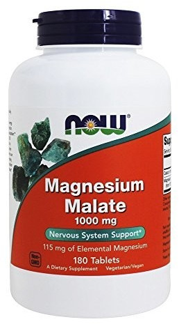 Now Foods Magnesium Malate 1000 mg 150 mg Tablets (180 pcs)