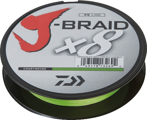Daiwa J-Braid X8 chartreuse 150m 0,18mm