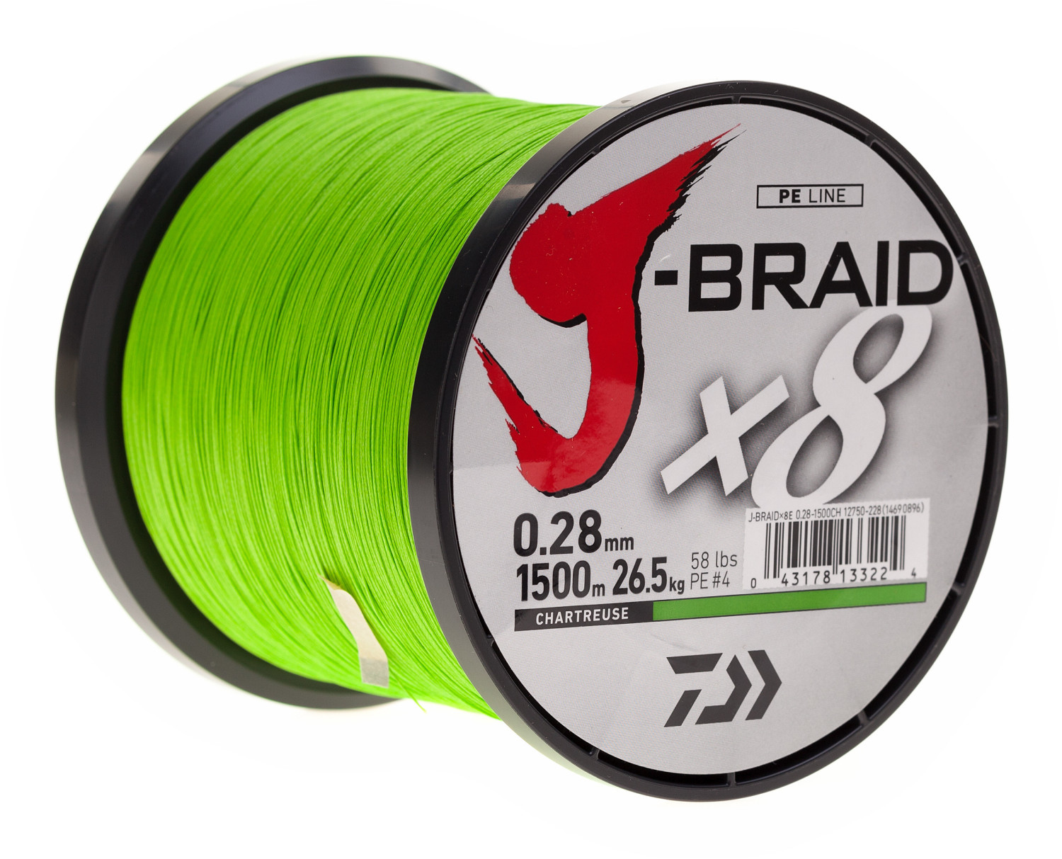 Daiwa J-Braid X8 chartreuse 1500m 0,28mm ab 9,00 €