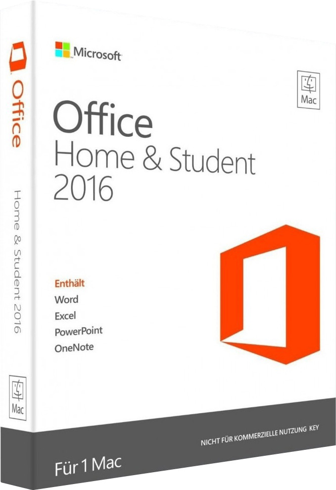Microsoft Office 2016 Home and Student (Mac) (DE) (ESD)