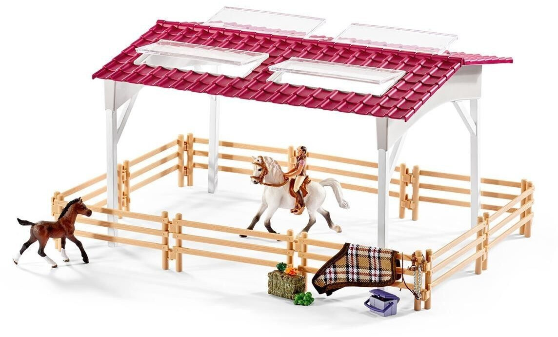 Schleich horse club 42344 riding shop centre with rider and horses figurine