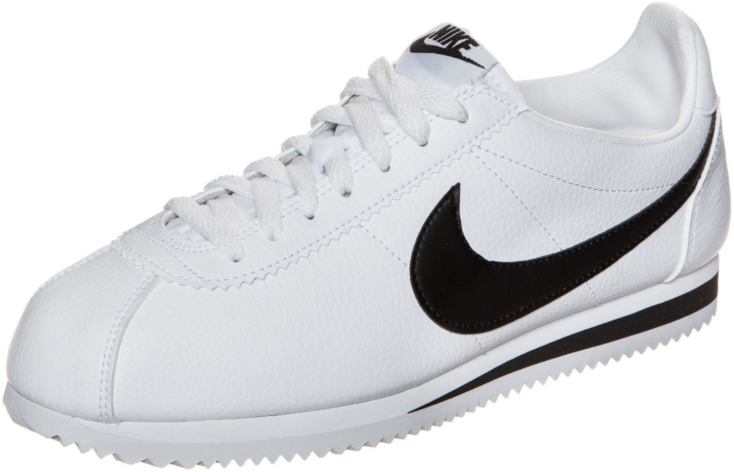 nike cortez leather white black