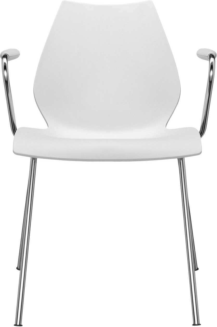 Kartell Maui chaise avec accoudoirs blanc zinc