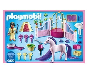 Playmobil Écurie avec cheval à coiffer et princesse (6855) au