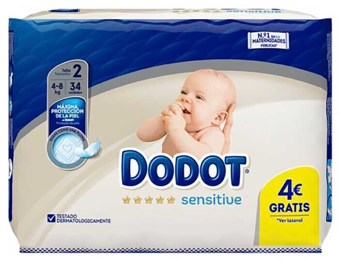 Comprar Dodot Sensitive Protection Plus Talla 2 (4 - 8 Kg) 34 a precio de  oferta