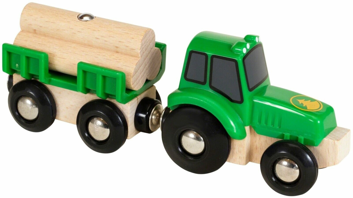 BRIO Polizeiwagen Mit Licht & Sound + Traktor Mit Holz-Anhänger – Holzspielzeug Für Kleine Fahrzeugfans