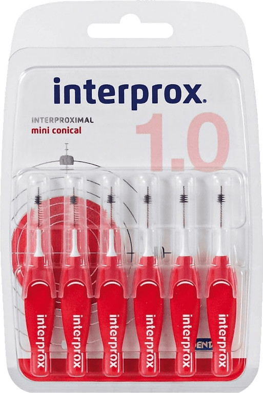 Dentaid Interprox Interdental Brushes Miniconical Red 1mm (6 pcs.)