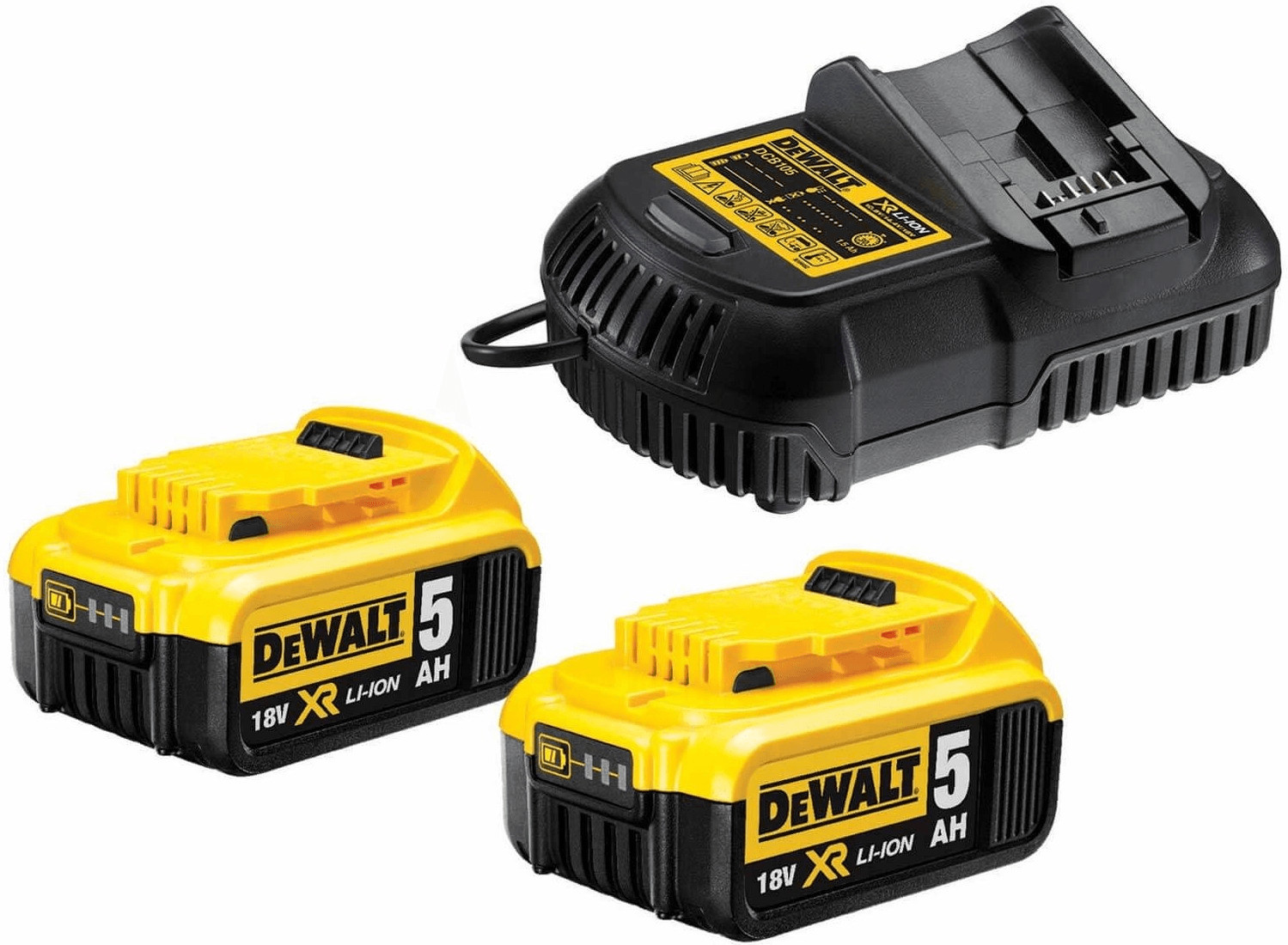 Pack de batteries DEWALT 18V 5.0Ah Li-Ion - 3 batteries + Chargeur - Temps  de charge rapide - Cdiscount Bricolage