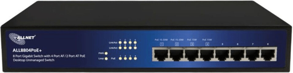Allnet 8-Port Gigabit PoE Switch (ALL8804POE+)