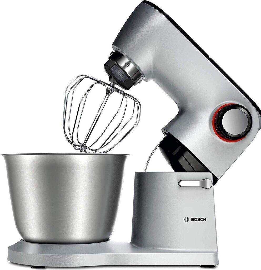 Robot De Cuisine Bosch MUM9D33S11 Optimum - 1300 W, Bol Inox 5,5 L, Système Mélange 3D, 7 Vitesses - Argenté, Nombreux Accessoires