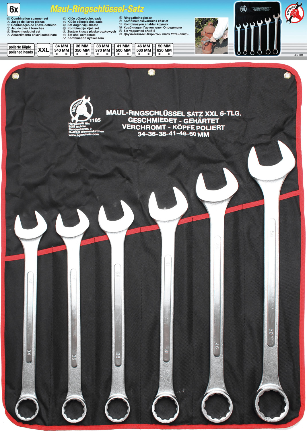 Kraftmann XXL 34-50 mm 6 pièces