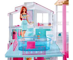 MEGA Barbie Set Da Costruzione: Casa Di Malibu Con Micro-Bambole, Cucciolo E Accessori, Giocattolo Per Bambini 5+ Anni, GWR34