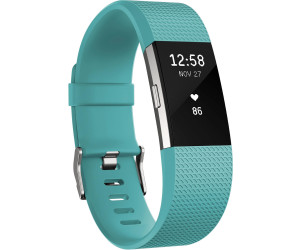 Herzfrequenz, Fitness-Armband FitBit Charge 2 Small Blau-Silber 