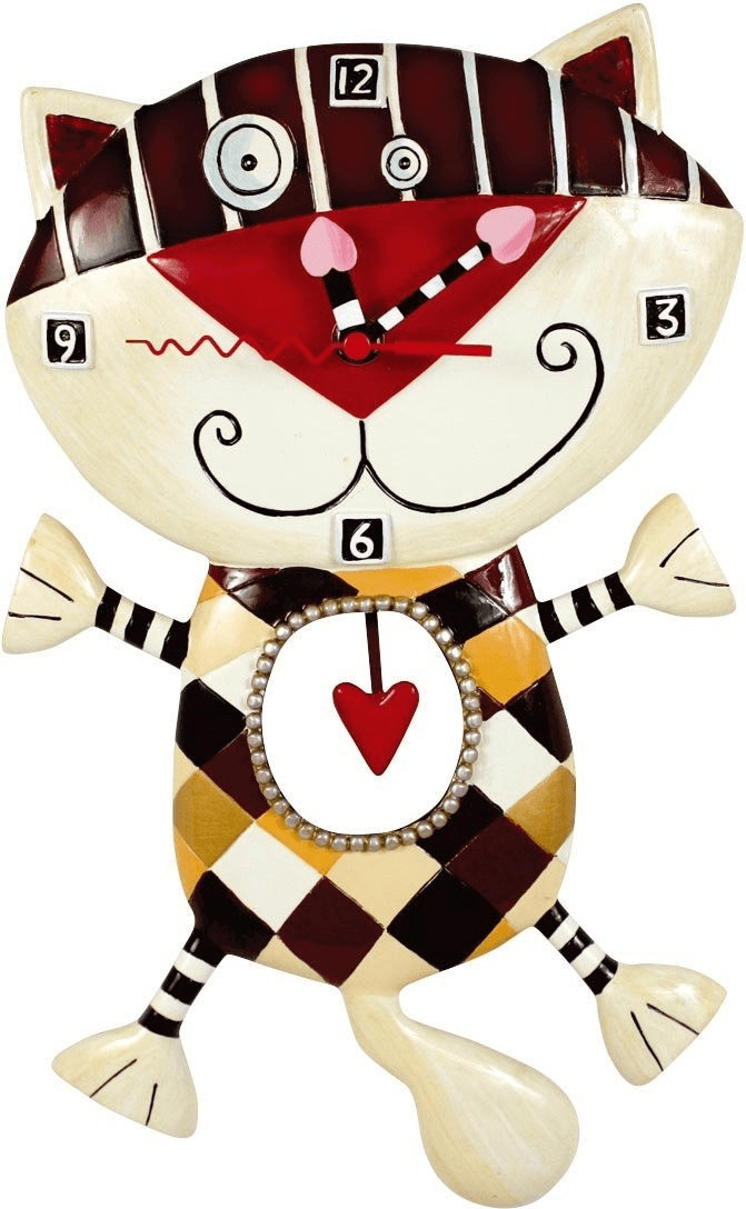 Enesco Horloge chat coeur (C602)