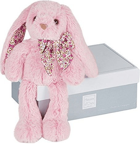 Histoire d'Ours Lapin rose 25 cm
