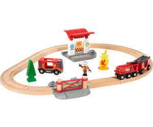 Kinder Holz Spielzeug Zug Track Zubehör BN Brio Polizei Station Licht & Klang 