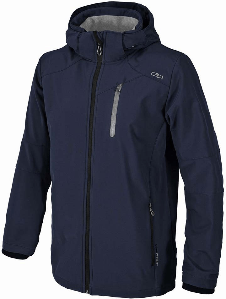 CMP Men Softshell Jacket Zip Hood (3A40537) Black/Blue/Ice